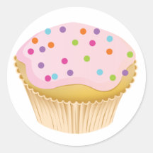 Rosa muffin klistermärken