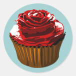 Rosa muffinrundaklistermärke 3