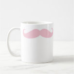 Rosa mugg för mustaschkaffedryck