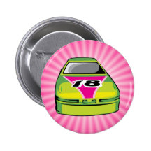 Rosa Nascar Knapp Med Nål