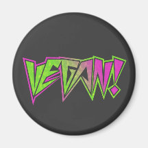 Rosa- och gröntVegan Magnet För Kylskåp