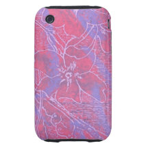 Rosa- och lilablommaiphone case tough iPhone 3 case
