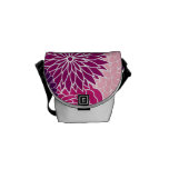 Rosa och purpurfärgad blommigt rickshaw messenger bags