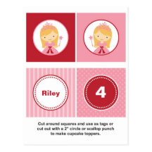 Rosa och röd blond Princess Muffin Toppers Vykort