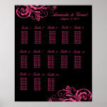 Rosa och svart chic krusidullplacering kartlägger print