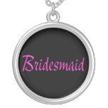 Rosa och svart halsband för brudtärna