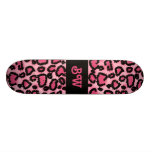 Rosa och svart Leopardtryckmodell Skate Boards