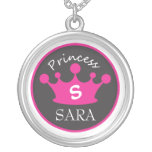Rosa och svart MonogramPrincess Halsband