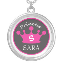 Rosa och svart MonogramPrincess Halsband