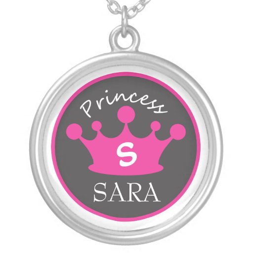 Rosa och svart MonogramPrincess Halsband