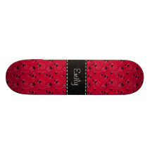 Rosa och svart nyckelpigamönster skateboard deck