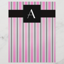 Rosa och svart randar för Monogram Custom Flyer