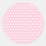 Rosa- och vitpolkaen pricker mönster. Spotty. Klistermärken