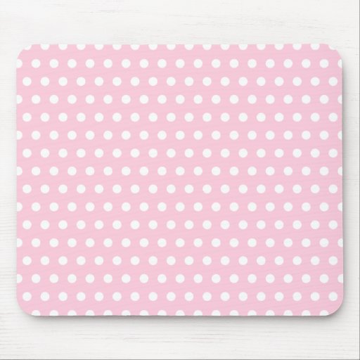 Rosa- och vitpolkaen pricker mönster. Spotty. Musmattor