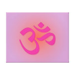 Rosa Om-symbol Sträckt Kanvastryck