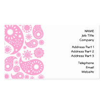Rosa Paisley design Visitkort