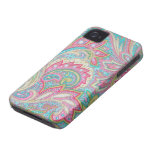 Rosa Paisley Fodral-Kompis iPhone 4 iPhone 4 Skydd