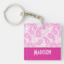 Rosa Paisley mönster Keychain