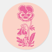 Rosa Pansyblommaklistermärke