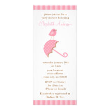 Rosa paraplybaby showerinbjudningar