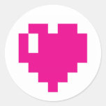 Rosa PIXELhjärtaklistermärkear