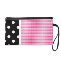 Rosa pläd och polka dots