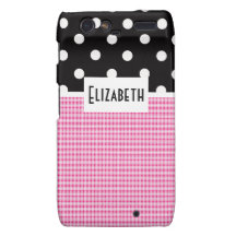Rosa pläd och polka dots