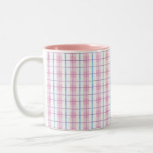 Rosa plädkaffemugg