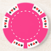 Rosa poker och dobbelchip glasunderlägg