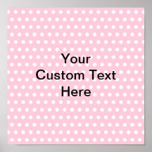 Rosa polka dots, med anpassningsbarsvarttext print