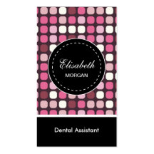 Rosa Polkamönster för tand- assistent Visit Kort