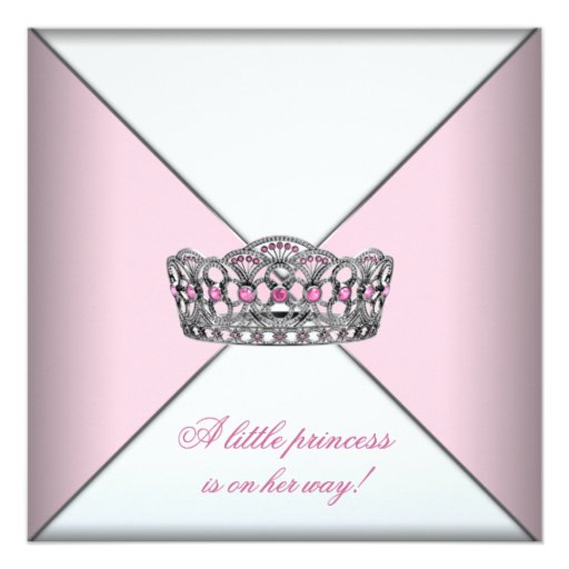 Rosa Princess baby shower för diamantTiara Individuella Inbjudningskort