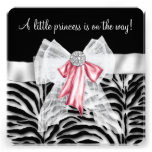 Rosa Princess baby shower för sebrarosasvart Inbjudningar