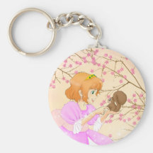 Rosa princess- och ekorrekeychain nyckel ringar