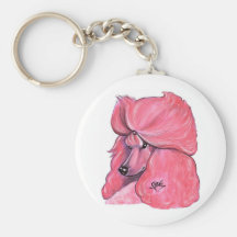 Rosa pudel Keychain Nyckel Ringar