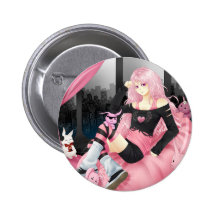 Rosa punk animeflicka pins