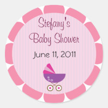 Rosa & purpurfärgade baby showerklistermärkear
