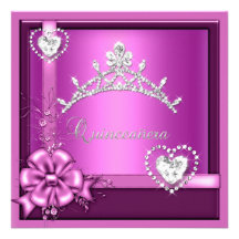 Rosa Quinceanera 15th födelsedagsfestsilver Personliga Inbjudningskort