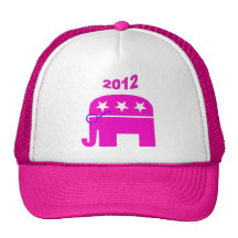 Rosa republikansk elefant - Sarah Palin 2012 Trucker Kepsar