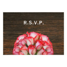 Rosa ros & Barnwood lantligt bröllop OSA Personliga Tillkännagivanden