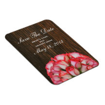 Rosa ros & Barnwood spara datum magneter