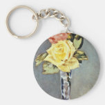 Rosa ros i en vas, Edouard Manet blommar Nyckelringar