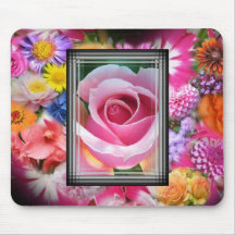Rosa ros Mousepad Mus Matta