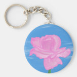 Rosa ros nyckel ring