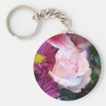 Rosa ros nyckel ringar