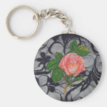 Rosa ros nyckel ringar