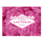 Rosa ros som gifta sig i den Las Vegas vykortet