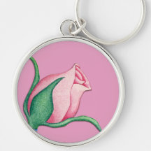 Rosa rosa högvärdiga Keychain Nyckelring