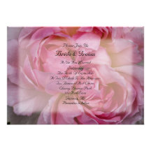 Rosa rosbröllopinbjudan