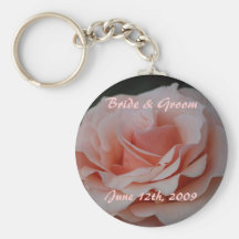 Rosa rosbrud & brudgum Keychain Nyckel Ringar